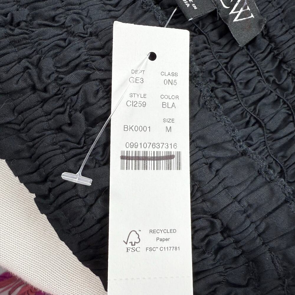 J Crew Women's Smocked Cotton Voile Maxi Dress Medium Black - Picture 9 of 16
